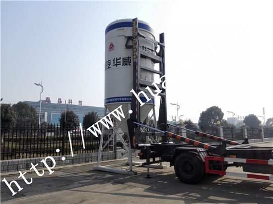 22-25立方干粉砂浆移动筒仓专用-背罐车/华威驰乐牌SGZ5180ZBGDF6型背罐车