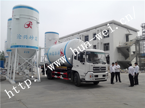 4x2东风天锦康机230马力【国六排放】背罐车/（22-25立方）SGZ5180ZBGDF6型干粉砂浆移动筒仓专用-背罐车