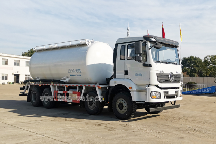 8x4陕汽德龙M3000系列SGZ5311GFLSX6型粉罐车|18立方油田专用下灰罐车（上置空压机）