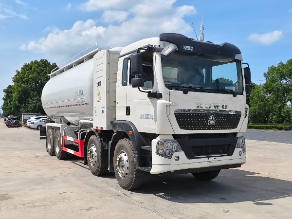 8X4中国重汽新能源EV干粉砂浆罐车｜华威驰乐牌SGZ5310GFLZZBEV型纯电动低密度粉粒物料运输车