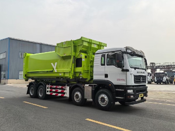 华威驰乐牌SGZ5311ZXXZZ6C5车厢可卸式垃圾车｜中国重汽汕德卡8x4钩臂式垃圾车｜垃圾转运车