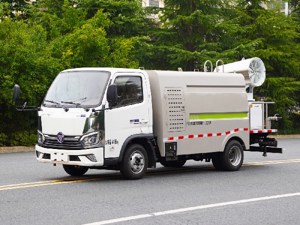 福田奥铃智蓝纯电动EV多功能抑尘车｜路面清洗车｜环卫洒水车｜绿化喷洒车｜5041TDYBJBEV纯电动多功能抑尘车｜雾炮车
