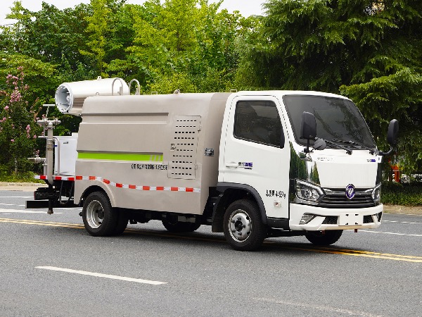 福田奥铃智蓝纯电动EV多功能抑尘车｜路面清洗车｜环卫洒水车｜绿化喷洒车｜5041TDYBJBEV纯电动多功能抑尘车｜雾炮车