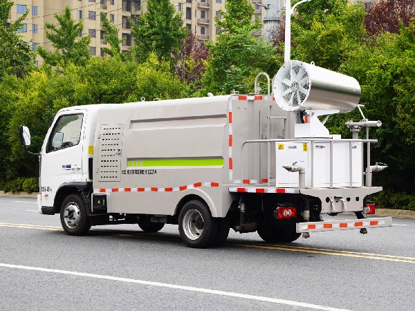 福田奥铃智蓝纯电动EV多功能抑尘车｜路面清洗车｜环卫洒水车｜绿化喷洒车｜5041TDYBJBEV纯电动多功能抑尘车｜雾炮车